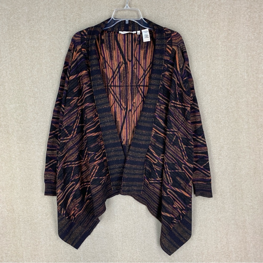 Soft Surroundings Cardigan Size Medium Wool Sweater Waterfall Aztec Tribal Boho